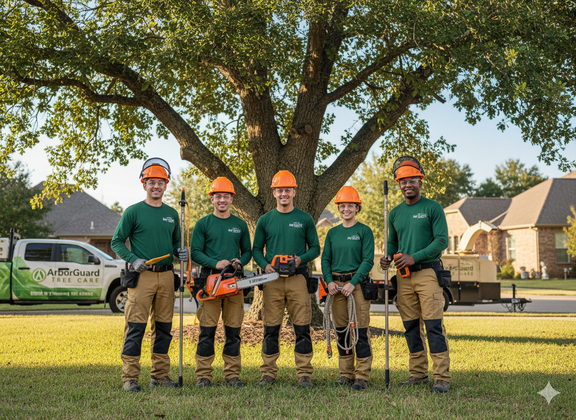 Professional tree care team